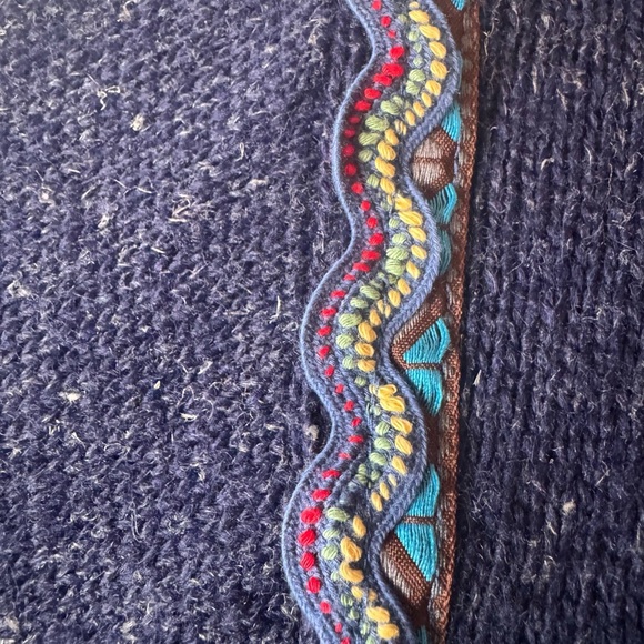 Anthropologie Moth Corn Wind Navy Kimono Cardigan Wrap Sweater women’s medium - Picture 12 of 17